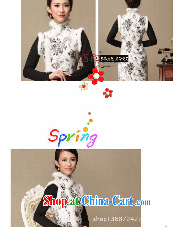 As regards genuine 2014 Spring and Autumn and stylish quilted parquet rabbit hair warm beauty dresses stylish improved cheongsam dress white XXXL pictures, price, brand platters! Elections are good character, the national distribution, so why buy now enjoy more preferential! Health