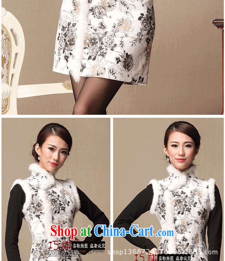 As regards genuine 2014 Spring and Autumn and stylish quilted parquet rabbit hair warm beauty dresses stylish improved cheongsam dress white XXXL pictures, price, brand platters! Elections are good character, the national distribution, so why buy now enjoy more preferential! Health