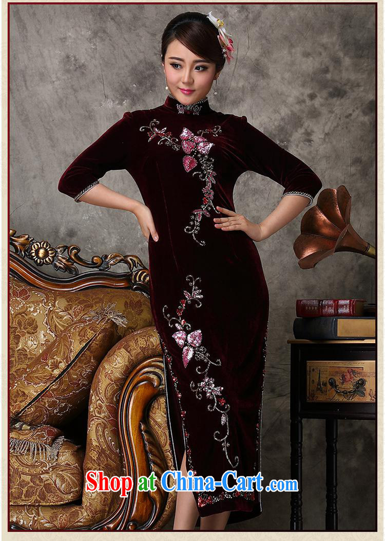 2014 New staple-ju long robes, plush robes fall and winter long-sleeved qipao refined style cheongsam wholesale Uhlans on cuff in XXXL pictures, price, brand platters! Elections are good character, the national distribution, so why buy now enjoy more preferential! Health