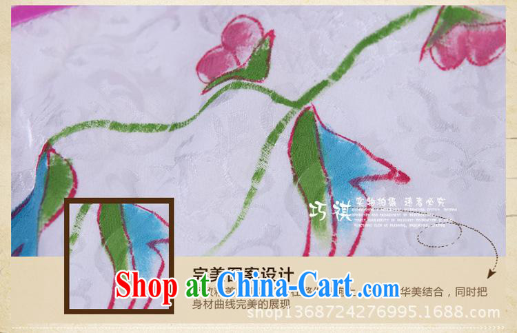 2014 improved beautiful hand painted dresses summer arts hand-painted dresses show lady everyday dress cheongsam white XXL pictures, price, brand platters! Elections are good character, the national distribution, so why buy now enjoy more preferential! Health