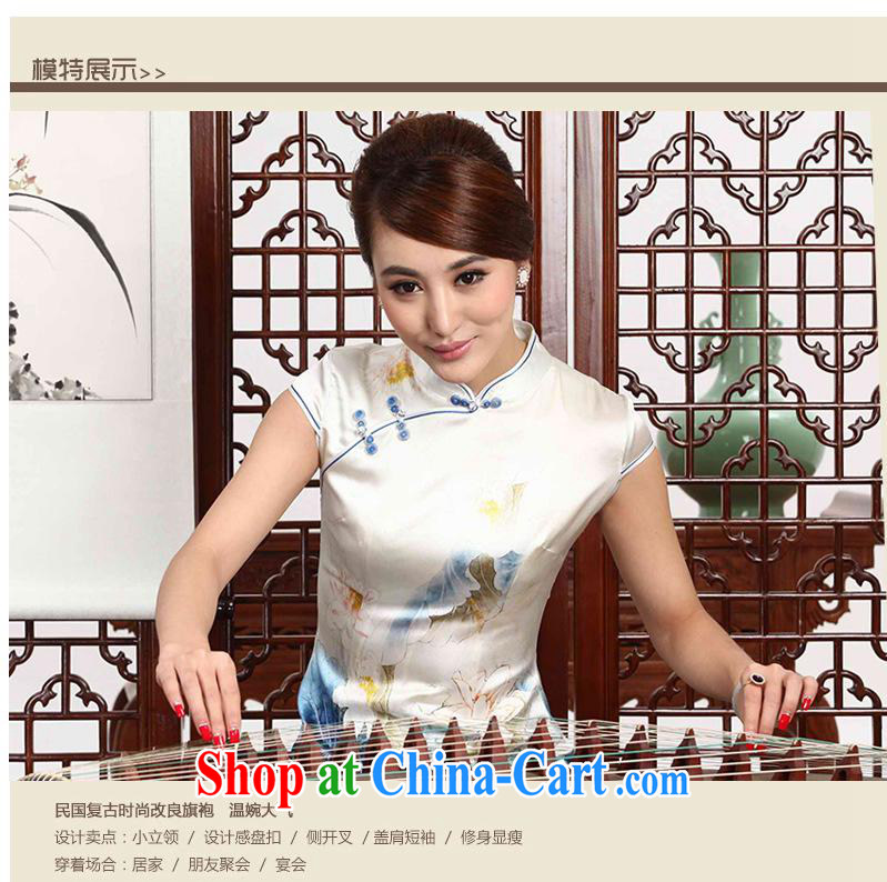 As regards genuine 2014 New Silk retro dresses 8041 #silk daily retro upscale cheongsam dress white XXL pictures, price, brand platters! Elections are good character, the national distribution, so why buy now enjoy more preferential! Health