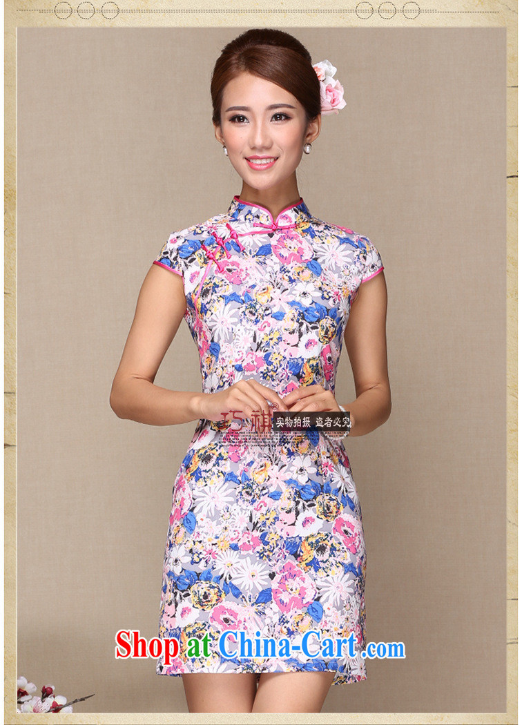 2014 new summer new female dresses retro beauty with good modern day Ms. cheongsam dress dresses picture color XL