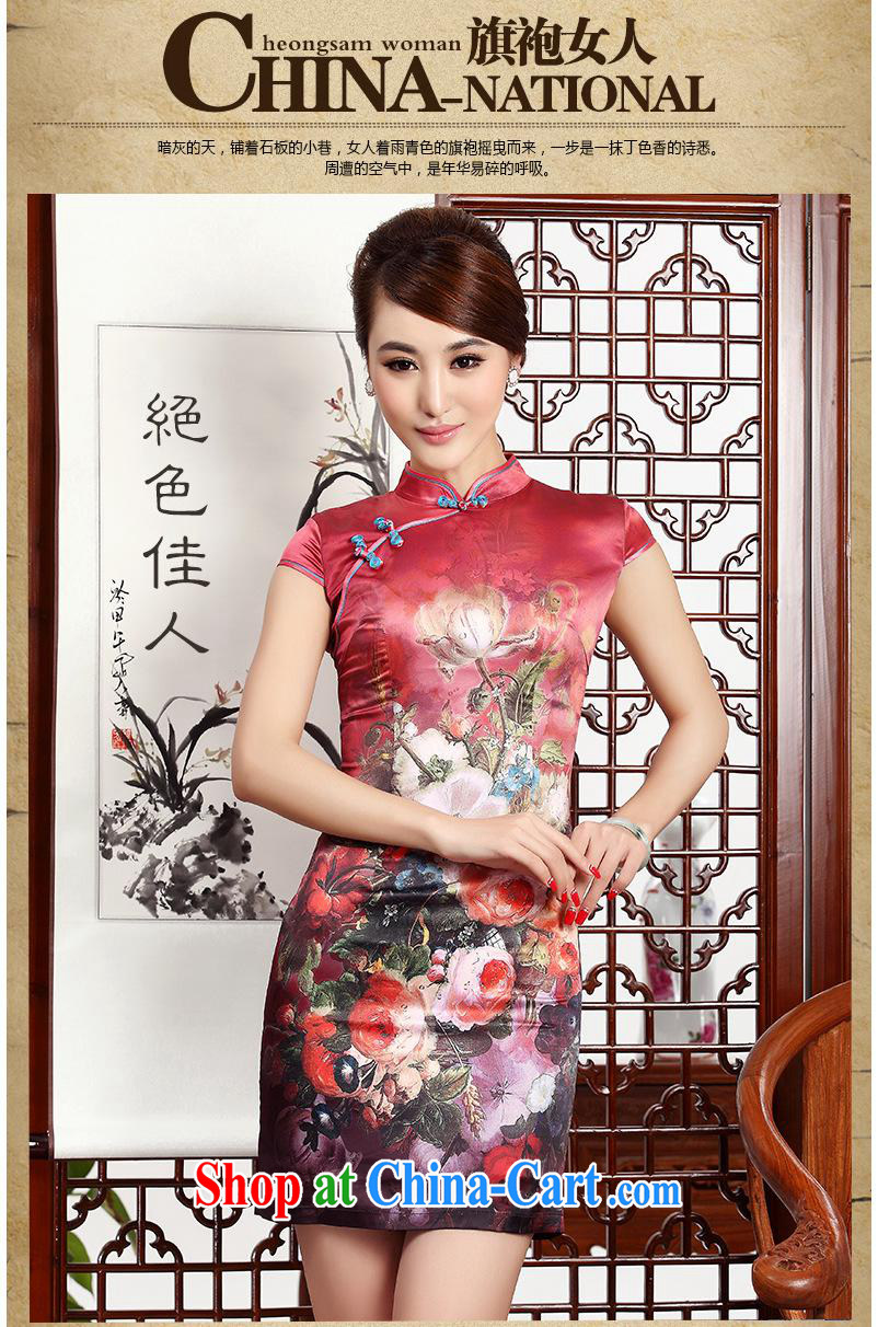 2014 New Silk short cheongsam Stylish retro style graphics thin package and improved daily goods short women pictures autumn colors XXL pictures, price, brand platters! Elections are good character, the national distribution, so why buy now enjoy more preferential! Health