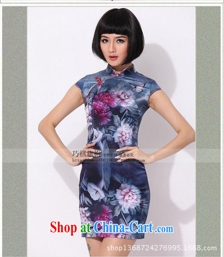 2014 as regards new retro elegant cheongsam dress 8005 upscale Silk Cheongsam daily Quality Assurance blue XL pictures, price, brand platters! Elections are good character, the national distribution, so why buy now enjoy more preferential! Health