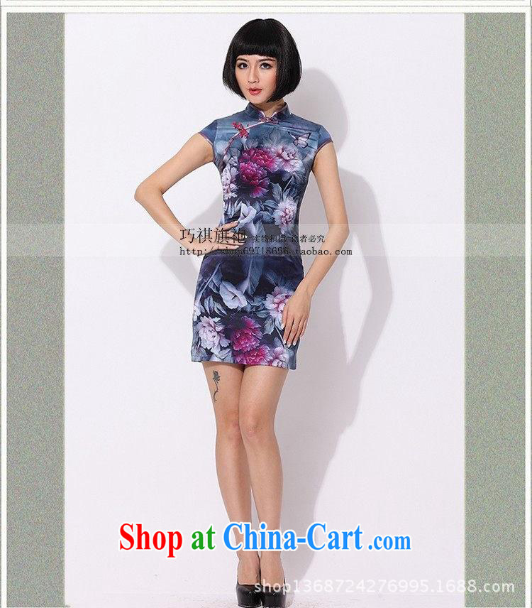 2014 as regards new retro elegant cheongsam dress 8005 upscale Silk Cheongsam daily Quality Assurance blue XL pictures, price, brand platters! Elections are good character, the national distribution, so why buy now enjoy more preferential! Health