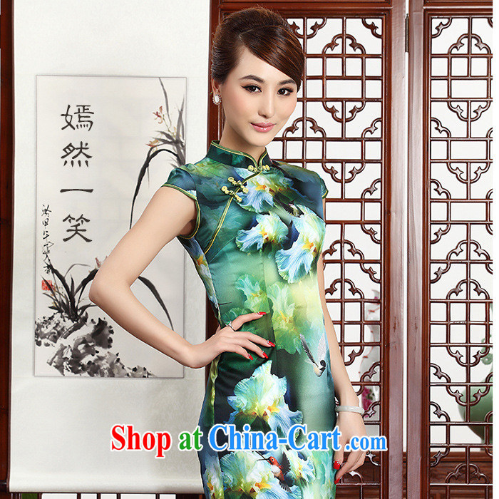 As regards 2014 autumn Silk Dresses dresses retro silk dress 8042 silk stylish retro dresses picture suit XXL