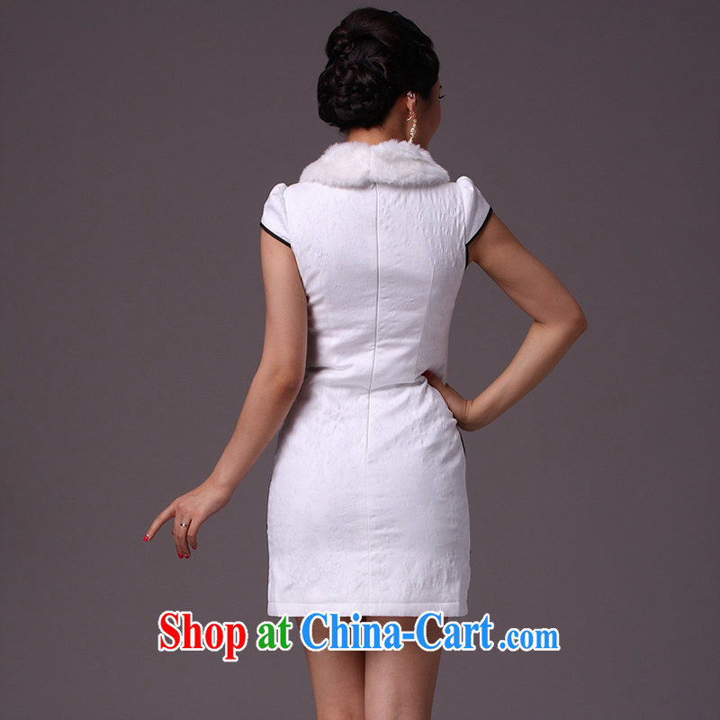 Cyd Ho Kwun Tong 100 D. Park winter clothing qipao 2014 improved stylish quilted cheongsam dress/retro G 97,115 white XXL, Sau looked Tang, shopping on the Internet