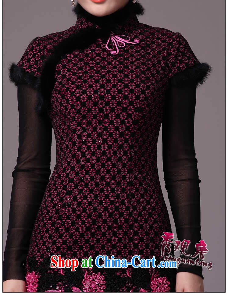 Cyd Ho Kwun Tong red mini-drunk gross winter dresses?/2014 winter clothes new, improved cheongsam dress/thick G 97,123 black and red XXL pictures, price, brand platters! Elections are good character, the national distribution, so why buy now enjoy more preferential! Health