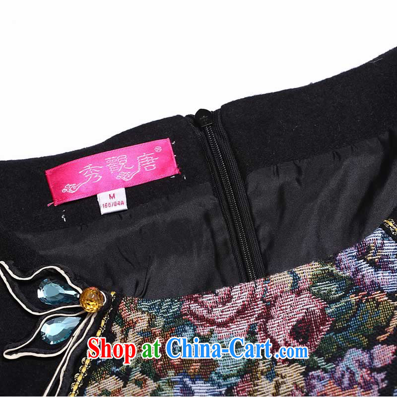 Cyd Ho KWUN TONG rose goddess and stylish improved cheongsam/2015 winter clothing New Folder cotton cheongsam dress G 97,716 L suit, Sau looked Tang, shopping on the Internet