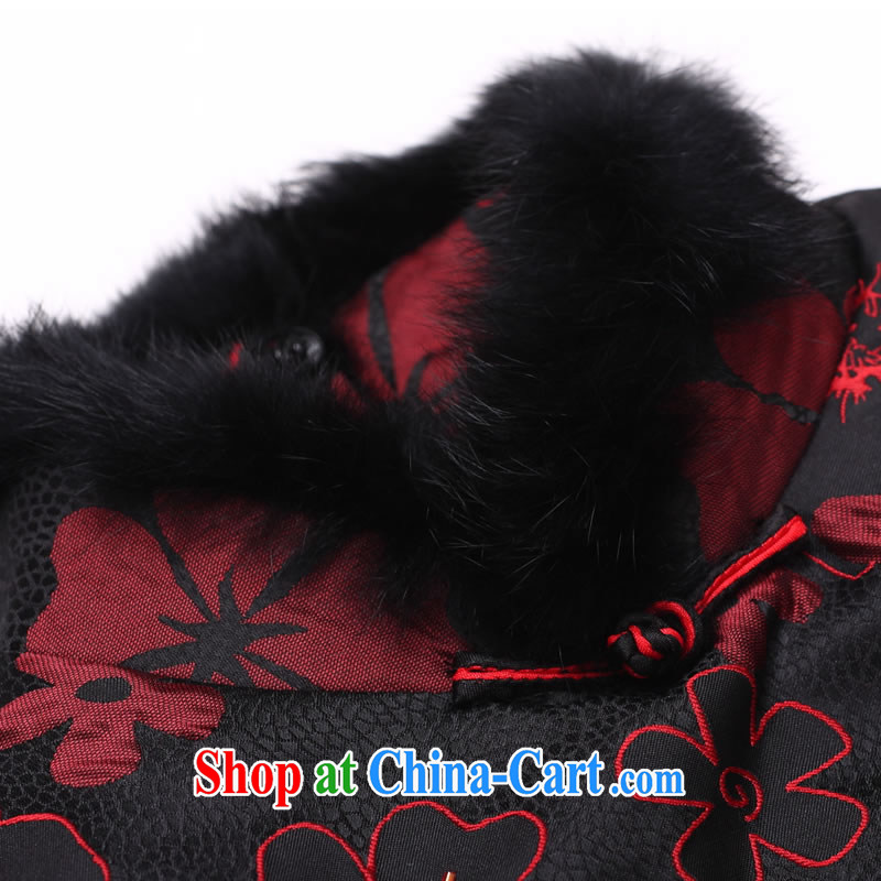 Cyd Ho KWUN TONG GROUP also take improved fashion dresses 2015 winter clothing new rabbit hair clip cotton dress G 99,212 dark red XXL, Sau looked Tang, shopping on the Internet