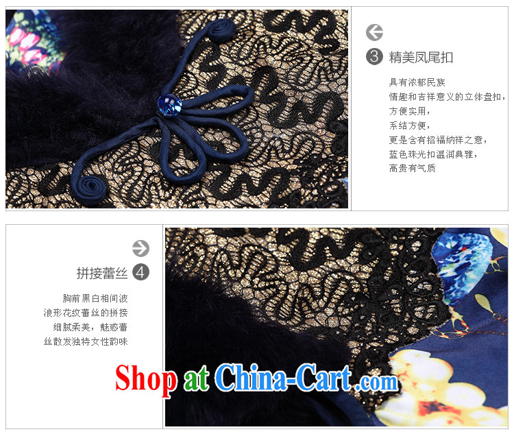Cyd Ho Kwun Tong Sang-ju winter clothes folder cotton cheongsam dress Daily Beauty stamp National wind cheongsam dress QM 31,035 blue XXL pictures, price, brand platters! Elections are good character, the national distribution, so why buy now enjoy more preferential! Health