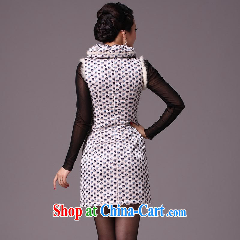 Cyd Ho Kwun Tong small, sister-in-law Winter Fashion improved cheongsam/winter clothes 2015 New Folder cotton cheongsam dress G 97,119 white XXL, Sau looked Tang, shopping on the Internet
