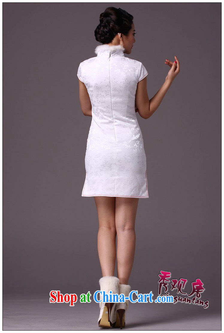 Cyd Ho Kwun Tong Fish South Africa flowers improved stylish winter clothing cheongsam/2015 New Folder cotton cheongsam dress G 97,117 white XXL pictures, price, brand platters! Elections are good character, the national distribution, so why buy now enjoy more preferential! Health