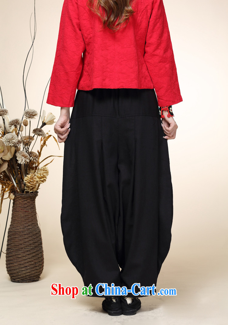 2014 fall and winter New Tang with improved Han-Chinese ethnic wind shirwal trousers girls trousers high waist 8002 black are code pictures, price, brand platters! Elections are good character, the national distribution, so why buy now enjoy more preferential! Health