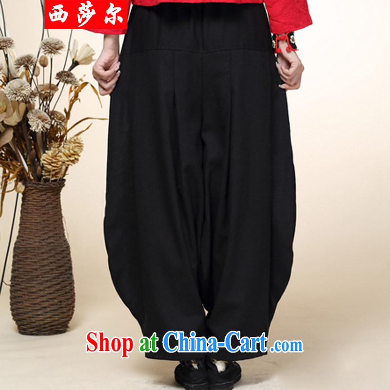 2014 fall and winter New Tang with improved Han-Chinese ethnic wind lantern pants girls pants high-waist 8002 black, code, bamboo incense, and, shopping on the Internet