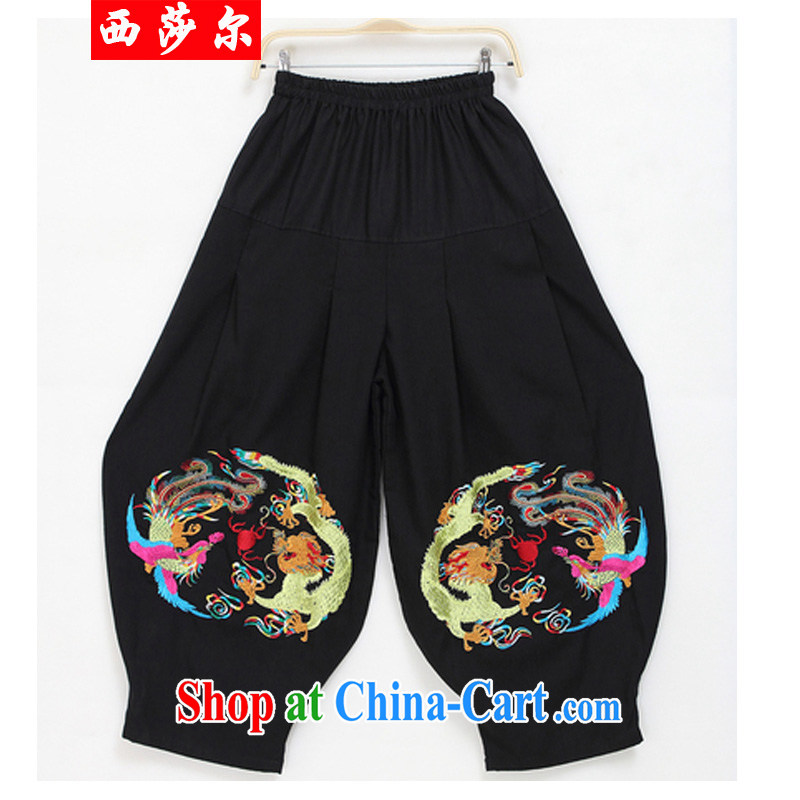 2014 fall and winter New Tang with improved Han-Chinese ethnic wind lantern pants girls pants high-waist 8002 black, code, bamboo incense, and, shopping on the Internet