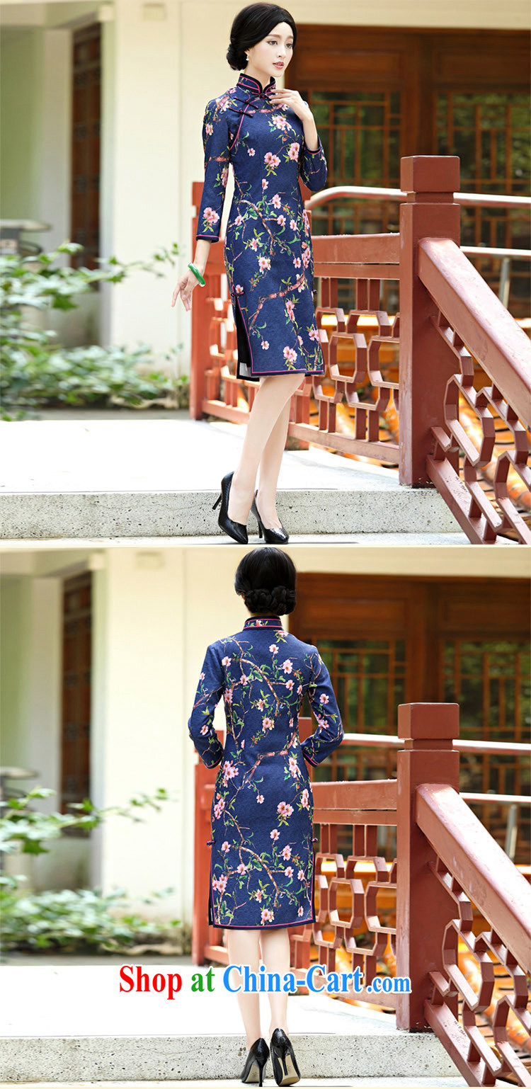 Still, the 2014 autumn and winter new retro everyday dress qipao improved 9 cuff Tang with good temperament lady dresses rainy night flower L pictures, price, brand platters! Elections are good character, the national distribution, so why buy now enjoy more preferential! Health