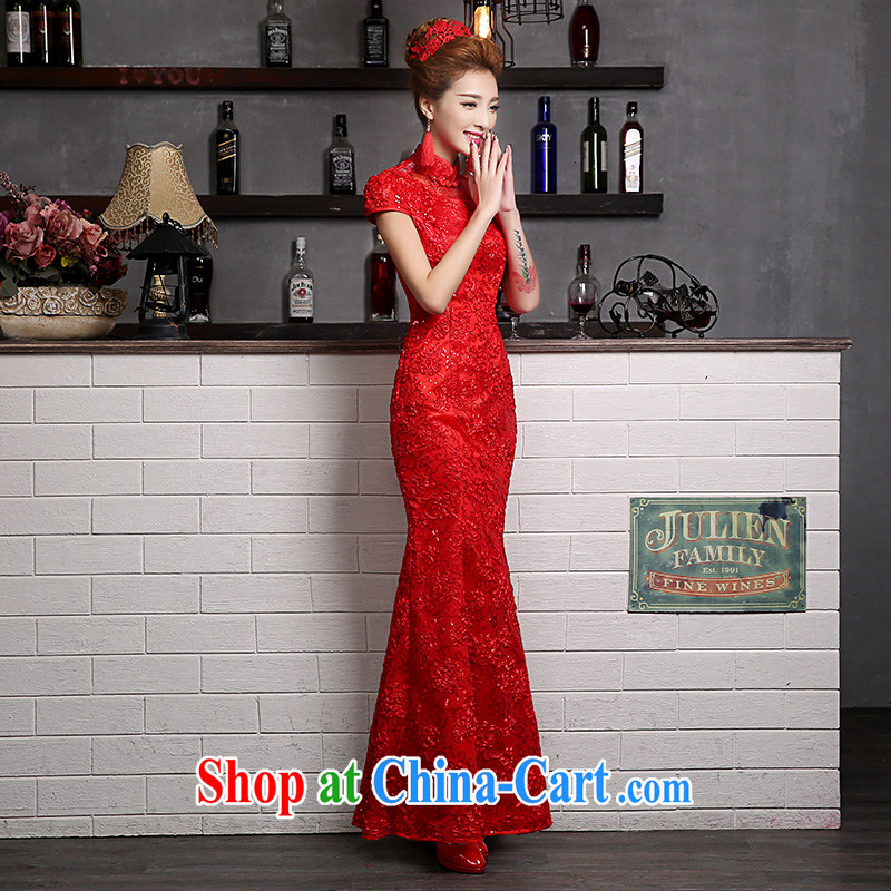 Sophie HIV than toasting service 2015 new summer wedding dresses bridal wedding wedding dresses lace long crowsfoot cultivating graphics thin cheongsam dress female Red XXL, than AIDS (SOFIE ABBY), online shopping