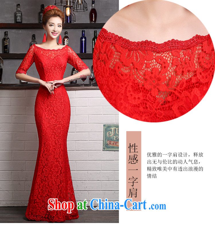 Sophie AIDS nowhere than serving red bridal wedding dress 2015 new summer Korean stylish long-sleeved long-field shoulder crowsfoot dresses wedding dress red S pictures, price, brand platters! Elections are good character, the national distribution, so why buy now enjoy more preferential! Health