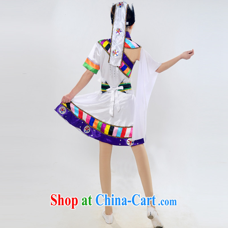 Dual 12 arts dream 2014 new show clothing Snow White Lotus Tibetan dance stage costumes performances costumes HXYM - 0031 white XXXL March 5, shipping, and the king coconut, shopping on the Internet