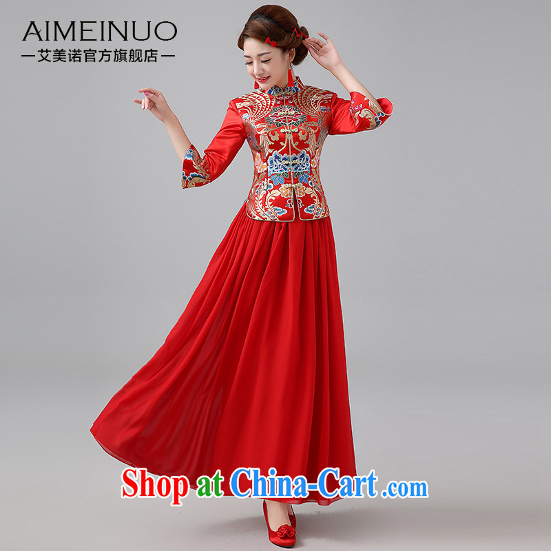 The United States and the 2014 Winter Olympics with new bride wedding dresses red bows, serving Chinese Dress folder in cotton long-sleeved two-piece Q XXL 0044, AIDS, and the United States (Imeinuo), shopping on the Internet