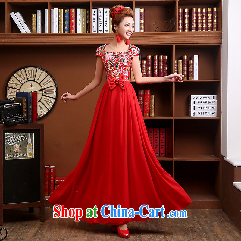 Sophie HIV than toasting Service Bridal wedding dresses and stylish long dresses 2015 new summer red short-sleeved-su Wo service wedding cheongsam dress female Red XXL, than aids (SOFIE ABBY), online shopping