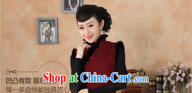 Bin Laden smoke Tang Women's clothes dresses fall and winter season with new, for Chinese improved tartan wool? rabbit hair collar cheongsam dress - A 2 XL pictures, price, brand platters! Elections are good character, the national distribution, so why buy now enjoy more preferential! Health