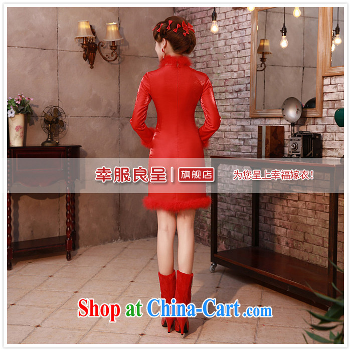 A good service is 2015 new winter red Chinese brides winter clothing wedding dress toast serving short cheongsam dress red winter, XL pictures, price, brand platters! Elections are good character, the national distribution, so why buy now enjoy more preferential! Health