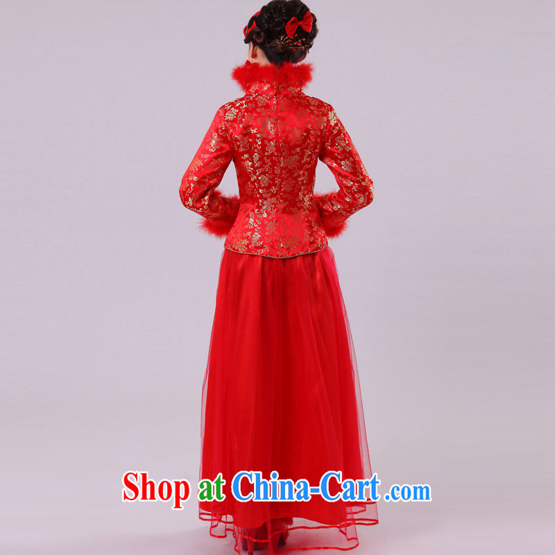 A good service is 2015 new winter with Chinese woman bride dresses red wedding dress toast serving the leader code and gross, winter 4 XL, serving a good solid, and shopping on the Internet