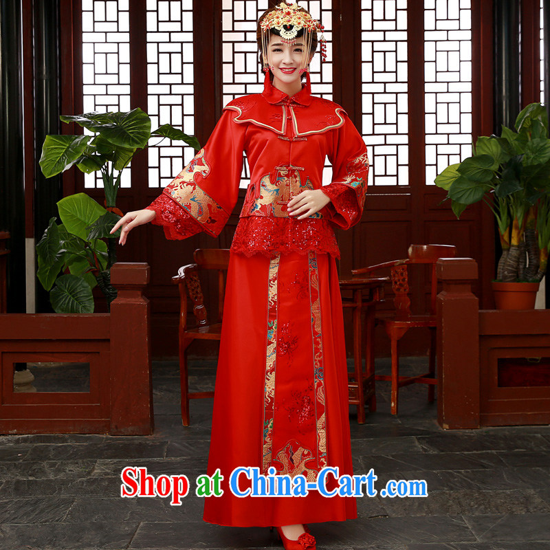 A good service is 2015 new bride married Yi wedding dress show reel outfit serving toast serving Phoenix use Su-kimono red-su Wo service 2 XL, good service, and shopping on the Internet