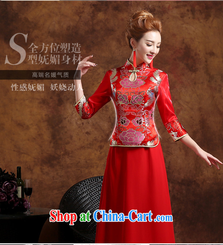 long-sleeved long serving toast dress Winter Fashion 2015 new beauty, winter marriages served toast winter dresses retro fashion toast clothing cheongsam red L pictures, price, brand platters! Elections are good character, the national distribution, so why buy now enjoy more preferential! Health