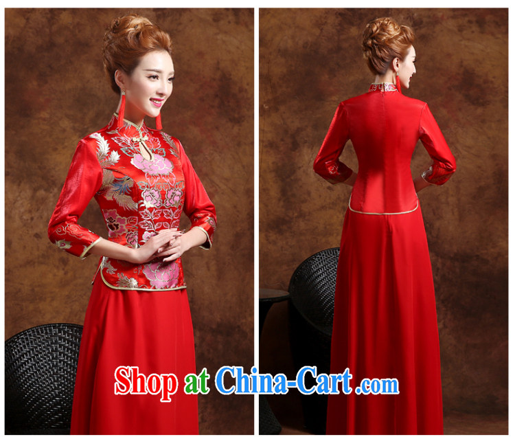 long-sleeved long serving toast dress Winter Fashion 2015 new beauty, winter marriages served toast winter dresses retro fashion toast clothing cheongsam red L pictures, price, brand platters! Elections are good character, the national distribution, so why buy now enjoy more preferential! Health