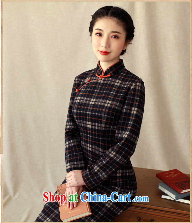 once and for all and Ju fatally jealous Chess and wool tartan dresses winter clothes retro long-sleeved qipao dress 2015 new temperament improved cheongsam dress black 2 XL pictures, price, brand platters! Elections are good character, the national distribution, so why buy now enjoy more preferential! Health