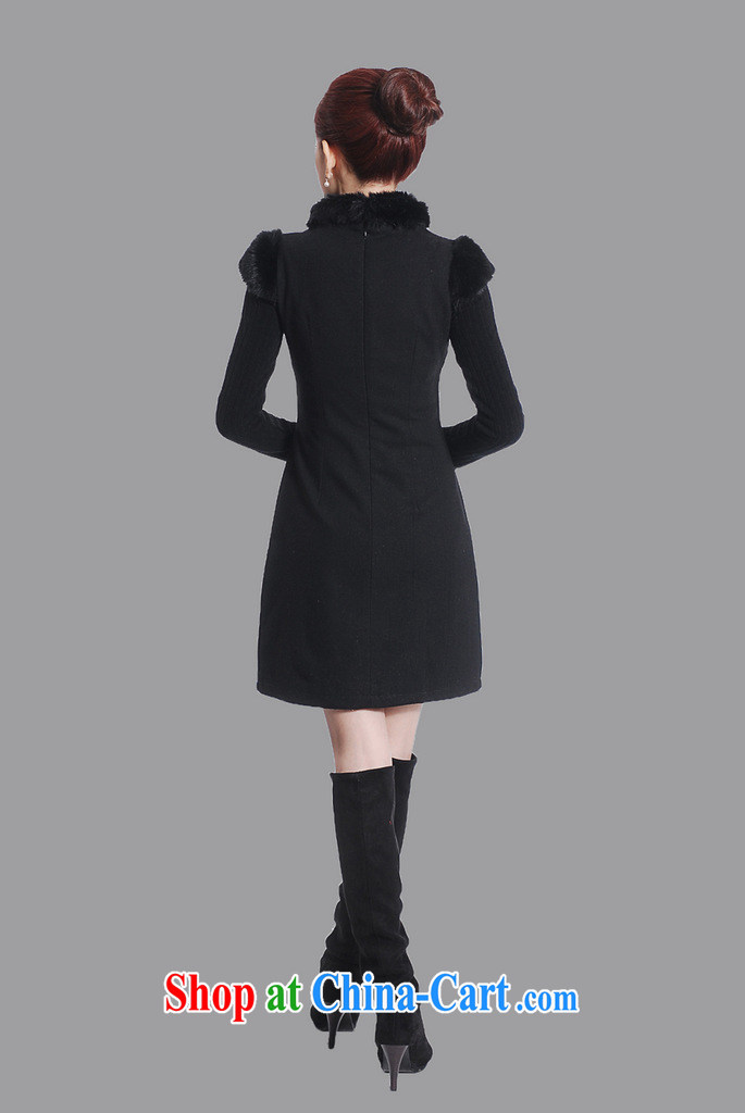 spend the winter clothes new cheongsam dress Chinese Chinese improved the collar embroidered wool collar wool dresses? dress black 2 XL pictures, price, brand platters! Elections are good character, the national distribution, so why buy now enjoy more preferential! Health