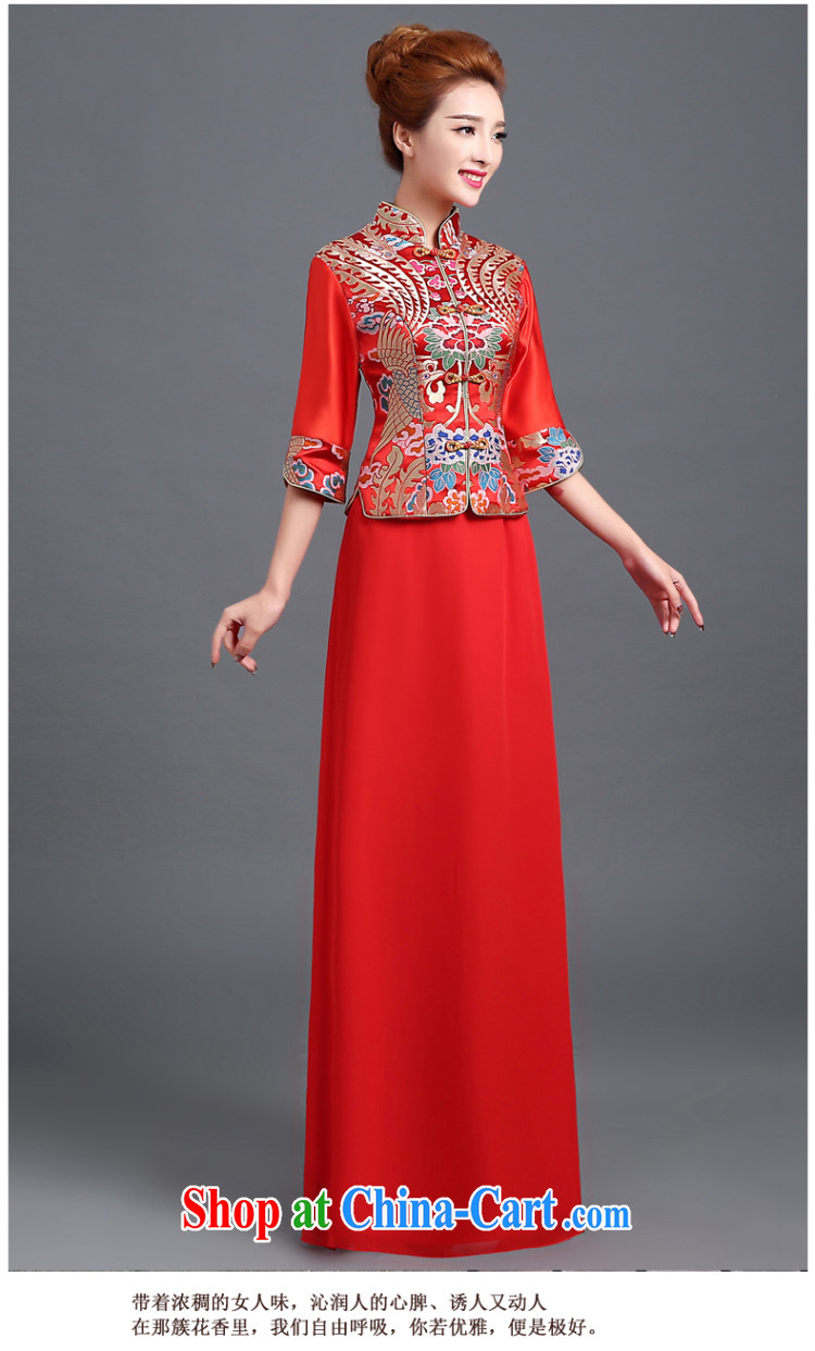 100 the ball toast clothing dresses 2015 fall and winter new dress cheongsam red retro bridal wedding toast serving long-sleeved beauty serving toast cheongsam dress red L pictures, price, brand platters! Elections are good character, the national distribution, so why buy now enjoy more preferential! Health