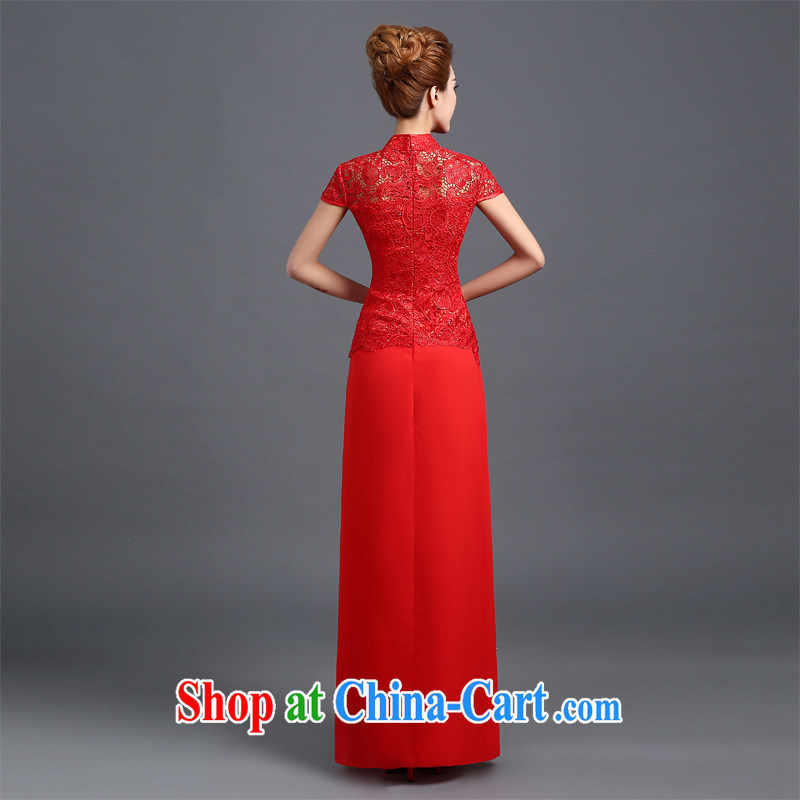 robes bows Service Bridal toast clothing dress fashion 2015 fall and winter clothes toasting new bridal wedding dresses red long Chinese wedding dresses dress red L, 100-ball (Ball Lily), online shopping