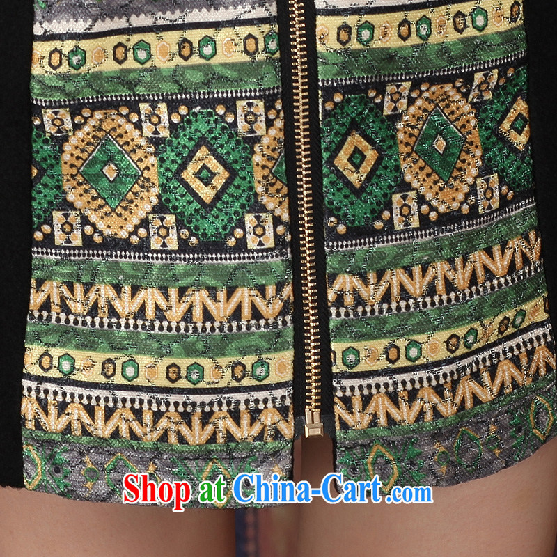 East noble counters are for 2014 winter clothing New Fleece robes abstract floral zipper dresses girls and stylish retro elegant daily improved short green XXL, Oriental and nobles, and shopping on the Internet
