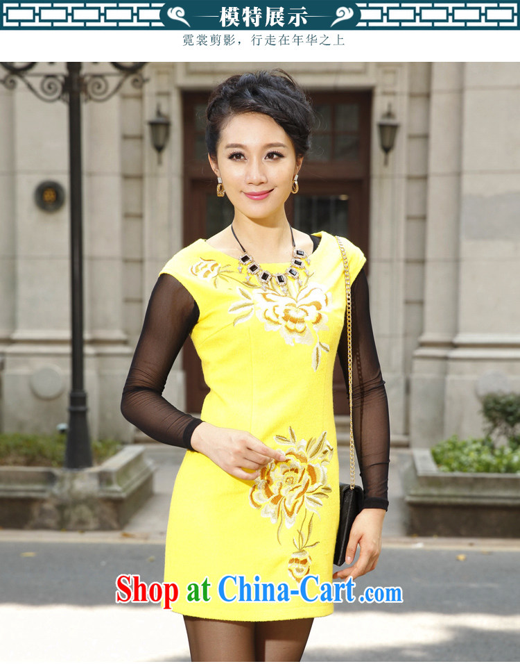 East noble counters are for 2014 winter clothing New Fleece cheongsam dress flower elegant ethnic wind sleeveless dresses short XXL pictures, price, brand platters! Elections are good character, the national distribution, so why buy now enjoy more preferential! Health