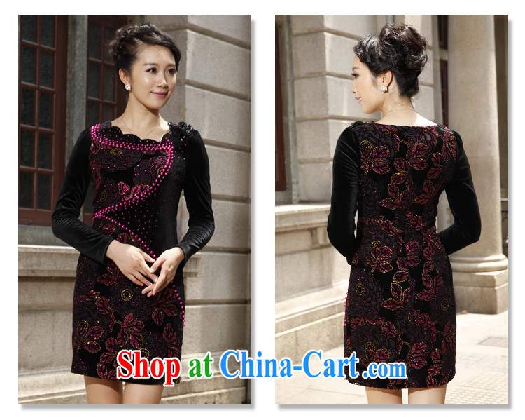 East noble counters are for spring 2015 with new long-sleeved velvet cheongsam dress hook spent three-dimensional embroidery short XXL pictures, price, brand platters! Elections are good character, the national distribution, so why buy now enjoy more preferential! Health