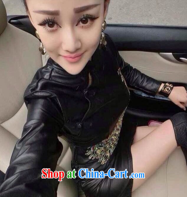 Poetry hi Babe 2015 the European site retro PU leather-tie Peacock beauty package and cheongsam sexy night leather dresses H C 619 1858 black L pictures, price, brand platters! Elections are good character, the national distribution, so why buy now enjoy more preferential! Health