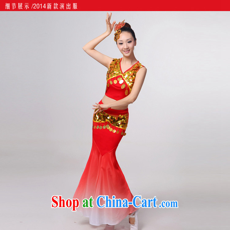 Dual 12 arts dream dress 2014 Dai dance costumes Yunnan Peacock Dance minorities, cultivating crowsfoot skirt HXYM - 0032 red XXXXL custom pictures, price, brand platters! Elections are good character, the national distribution, so why buy now enjoy more preferential! Health