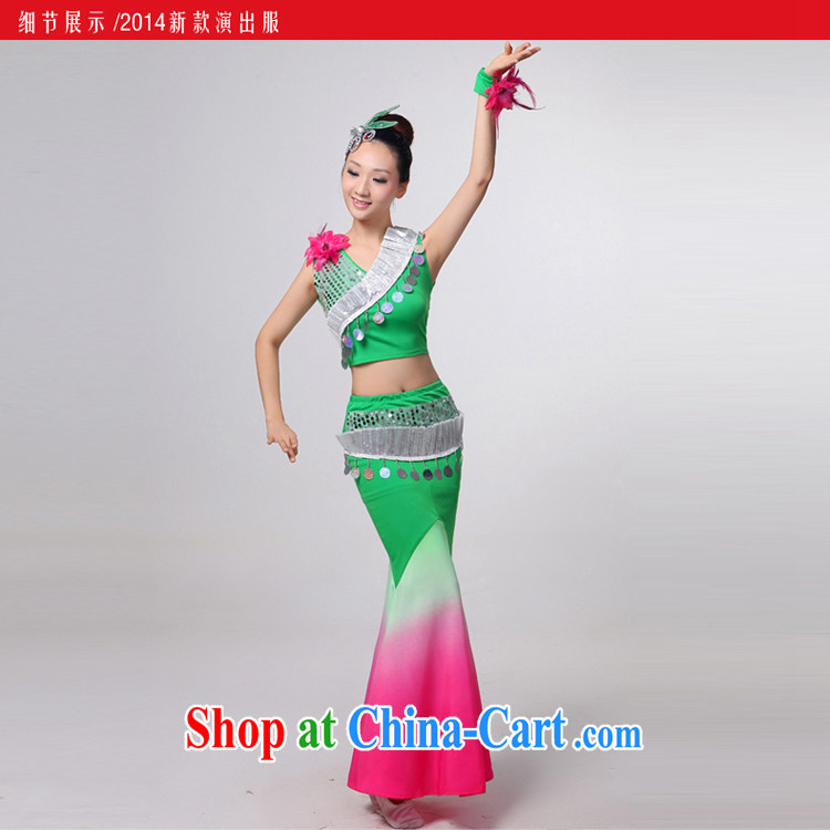 Dual 12 arts dream dress 2014 Dai dance costumes Yunnan Peacock Dance minorities, cultivating crowsfoot skirt HXYM - 0 green gradient as shown XXXL custom pictures, price, brand platters! Elections are good character, the national distribution, so why buy now enjoy more preferential! Health