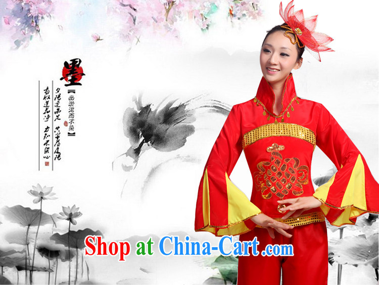 Dual 12 arts dream dress 2014 new folk dance performances serving costume Yangge Janggu serving serving fans dance clothing HXYM - 0035 red XXL pictures, price, brand platters! Elections are good character, the national distribution, so why buy now enjoy more preferential! Health