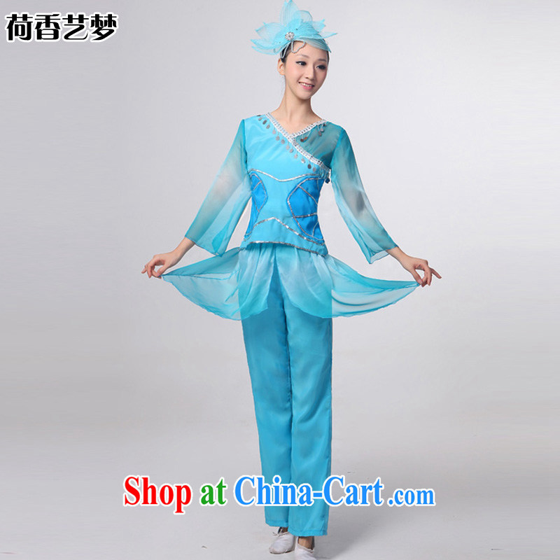 I should be grateful if you would arrange for her dream of performing arts 2014 NEW classic dance clothing costume dance Apparel clothing Yangge Choral _ Dance clothing HXYM 0034 blue XXXXL