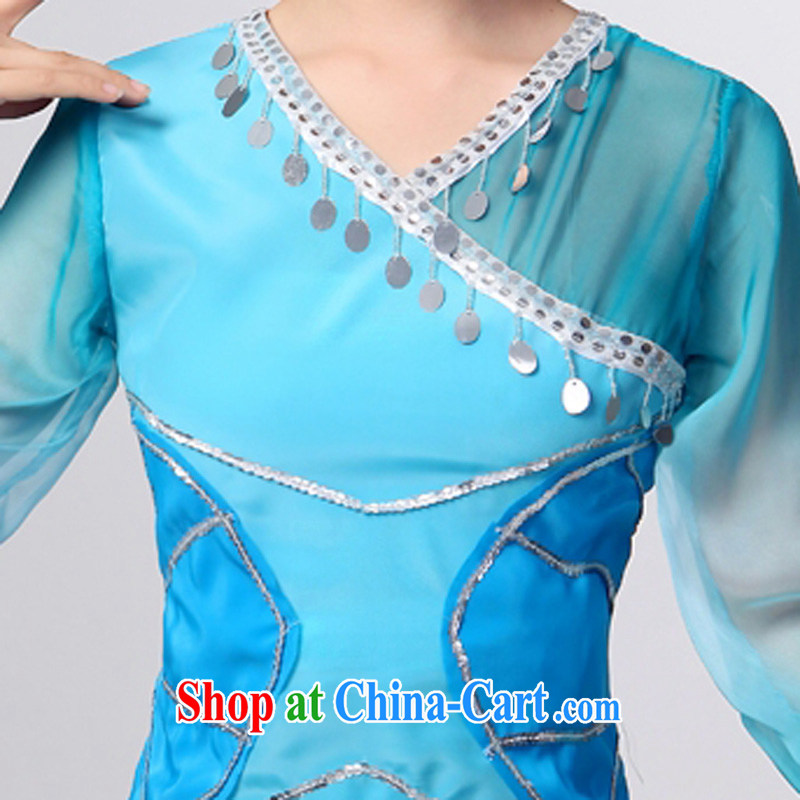 I should be grateful if you would arrange for her dream of performing arts 2014 NEW classic dance clothing costume dance clothing yangko service choral & Dance clothing HXYM 0034 blue XXXXL, Hong Kong Arts dreams, shopping on the Internet