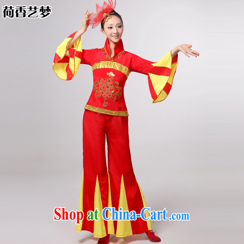 I should be grateful if you would arrange for her dream 2014 new folk dance performances serving costume Yangge Janggu serving serving fans dance clothing HXYM 0035 red XXL