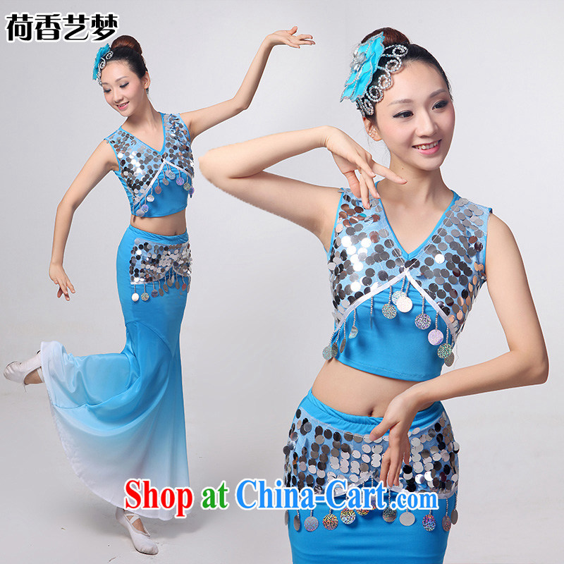 I should be grateful if you would arrange for Performing Arts Hong Kong dream 2014 Dai dance costumes Yunnan Peacock Dance minorities, cultivating crowsfoot skirt HXYM 0032 blue XL I should be grateful if you, Hong Kong Arts dreams, shopping on the Intern