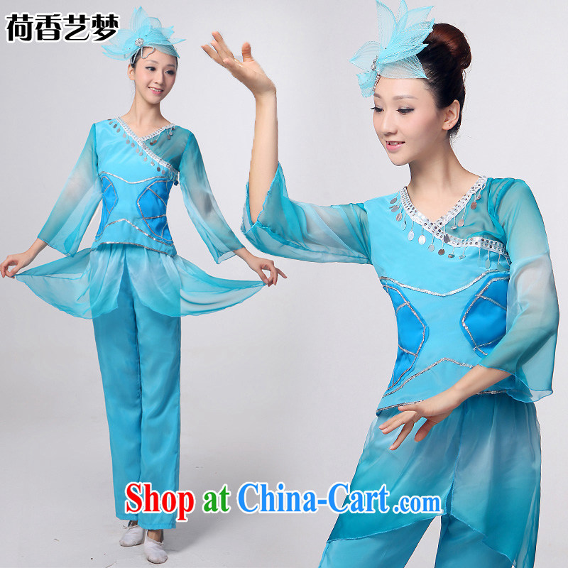 I should be grateful if you would arrange for her dream of performing arts 2014 NEW classic dance clothing costume dance clothing yangko service choral & Dance clothing HXYM 0034 blue XXXXL, Hong Kong Arts dreams, shopping on the Internet