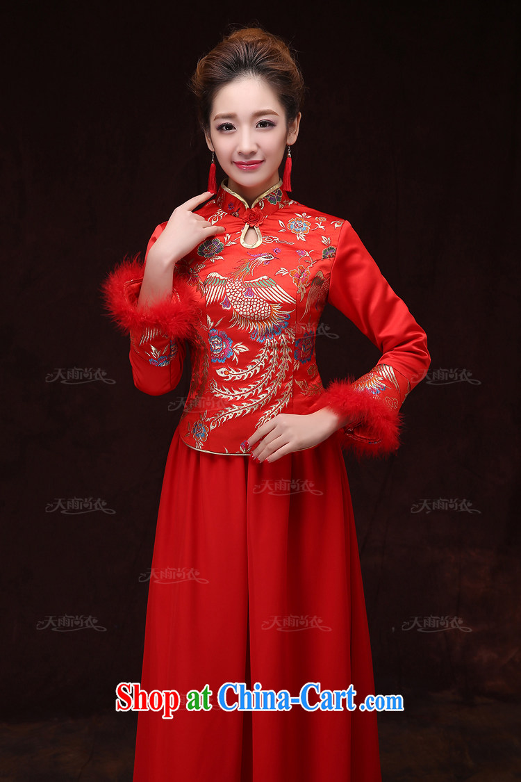 Rain is still Yi 2015 new wedding dresses bridal winter clothing long sleeved long red phoenix embroidered winter Womens dresses QP 572 red XL pictures, price, brand platters! Elections are good character, the national distribution, so why buy now enjoy more preferential! Health