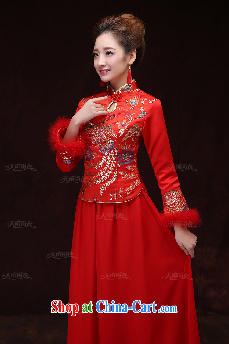 Rain is still Yi 2015 new wedding dresses bridal winter clothing long sleeved long red phoenix embroidered winter Womens dresses QP 572 red XL pictures, price, brand platters! Elections are good character, the national distribution, so why buy now enjoy more preferential! Health